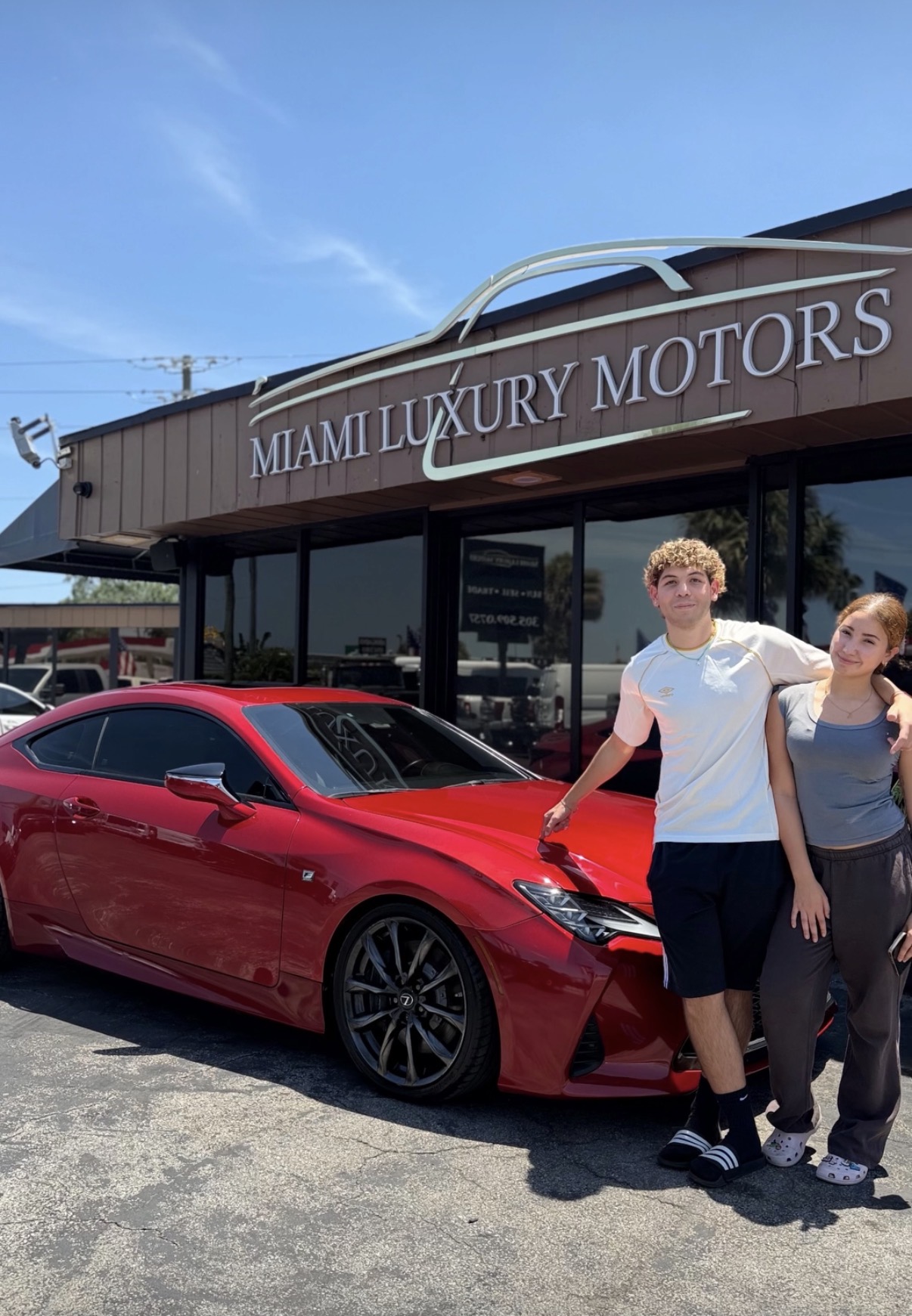 Brandon & Camila with their Lexus RC F Sport
