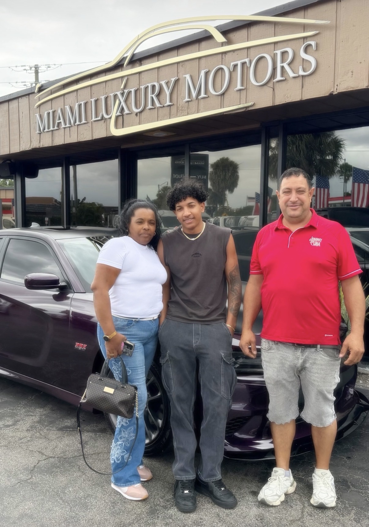 The Garcia Family with their Dodge Charger Scat Pack